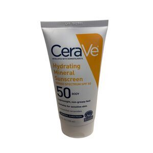 CeraVe Hydrating Mineral Sunscreen SPF 50 Body 5oz NEW Unsealed